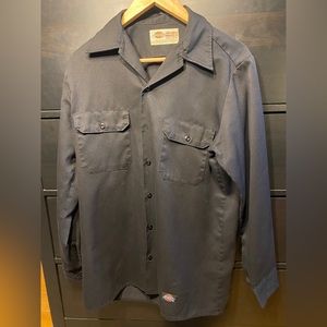 Vintage Dickies Black Long-sleeve Work Shirt